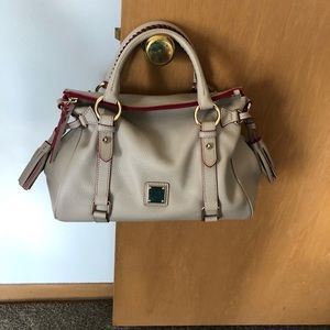Dooney and Bourke lush, buttery Portofino Satchel in the color Pearl. Rare.